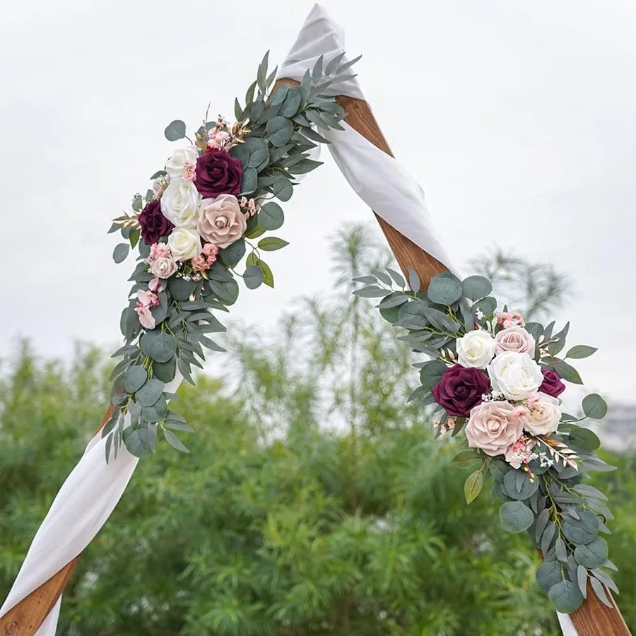 시니어 사인 Flower White & Burgundy