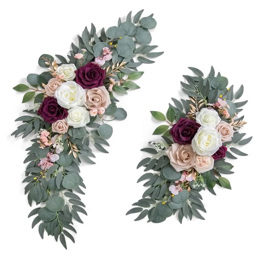 시니어 사인 Flower White & Burgundy