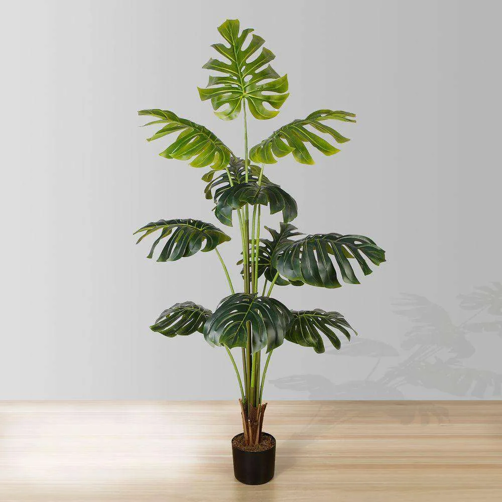 인공 Monstera 화분에 식물 (다중 크기)