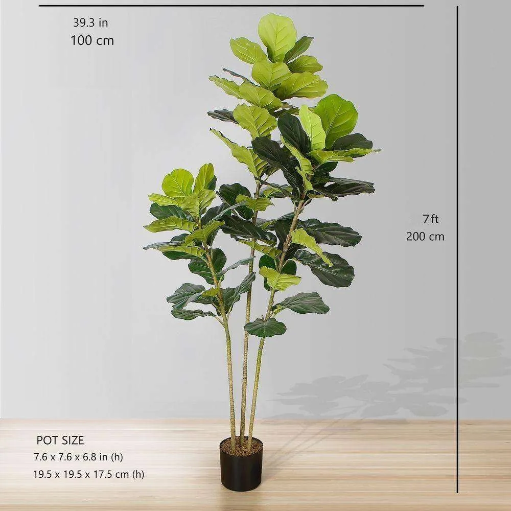 Lyrata 인공 바이올린 잎 화분에 식물 (다중 크기)