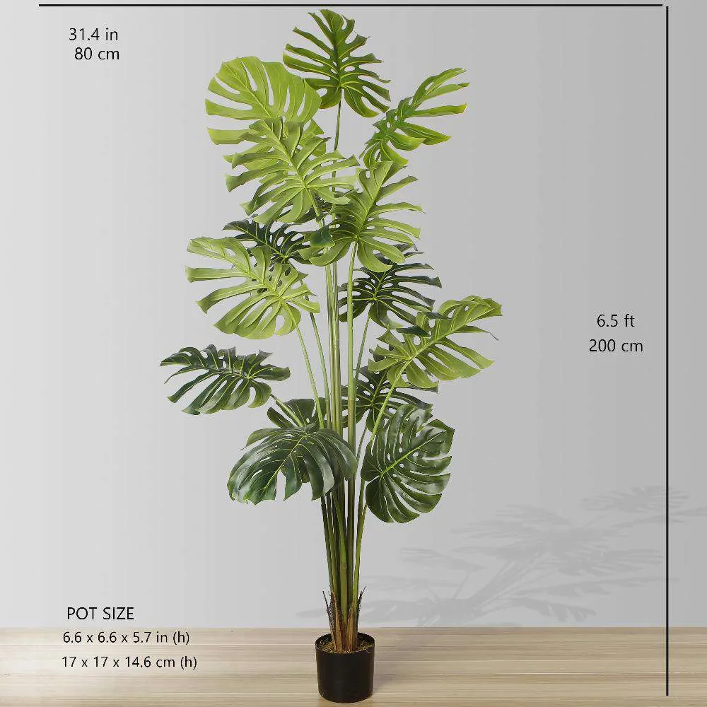 인공 Monstera 화분에 식물 (다중 크기)